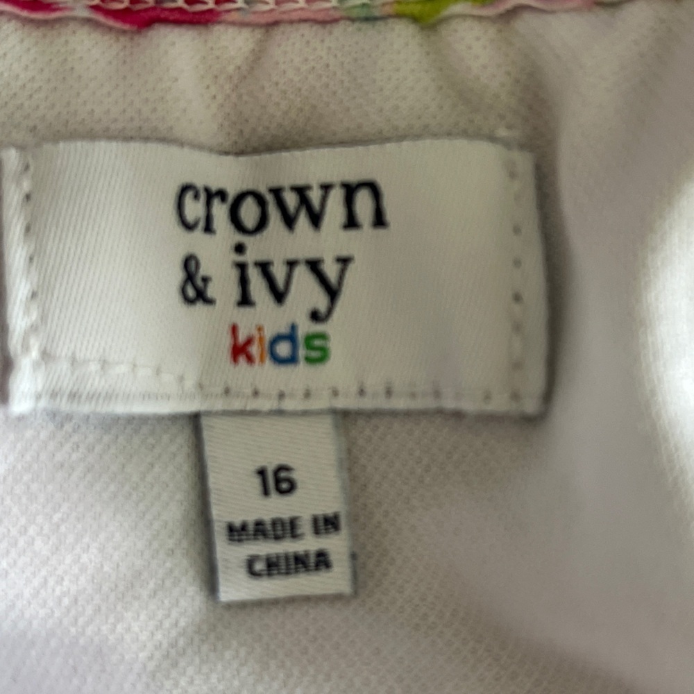 Crown & Ivy Kids Girls Floral Ruffle Bathing Suit, size 16 - Picture 2 of 3